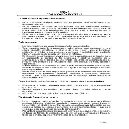 Comunicación Externa