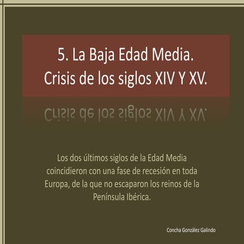 Tema 5 la baja edad media la crisis de los siglos XIVy XV