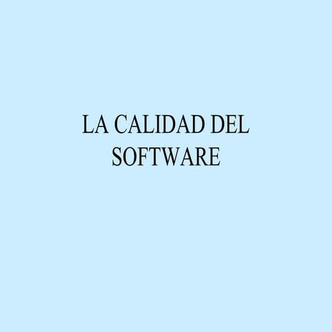 Plan de gestion de la calidad del software | DOCX