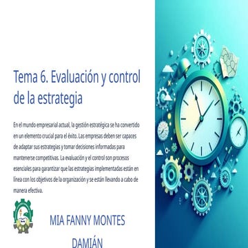 Tema 6. Evaluación y control de la estrategia | PPTX