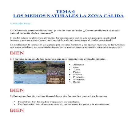 Sociales tema 6. ejercicios. | PDF