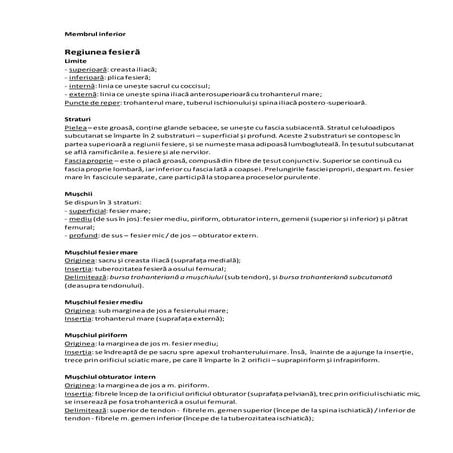 Anatomie Topografică: Membrele inferioare