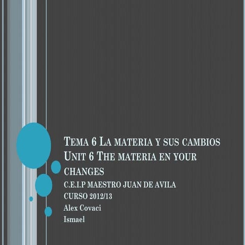Tema 6 la materia y sus cambios