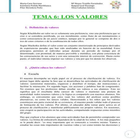Tema 6 los valores en ei