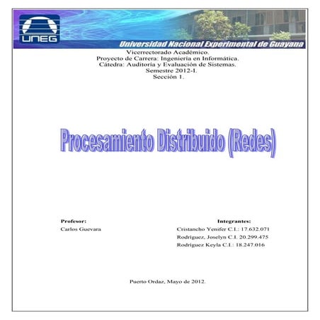 UNEG-AS 2012-Inf7: Procesamiento distribuido y Redes