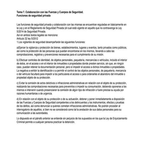 Tema 7. Colaboración con las Fuerzas y Cuerpos de Seguridad 