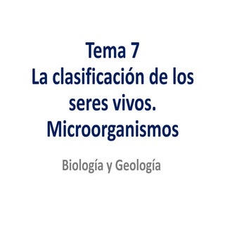 Tema 7  clasificación de los seres ...