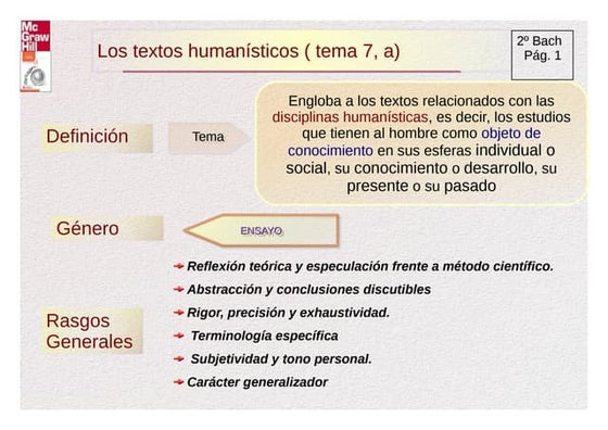 Los textos humanísticos y científicos | PPT