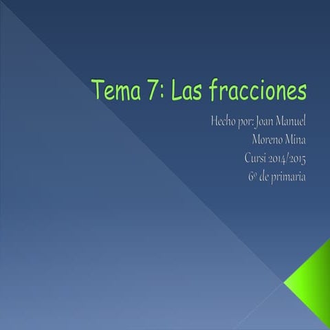 Tema 7 : Las frscciones