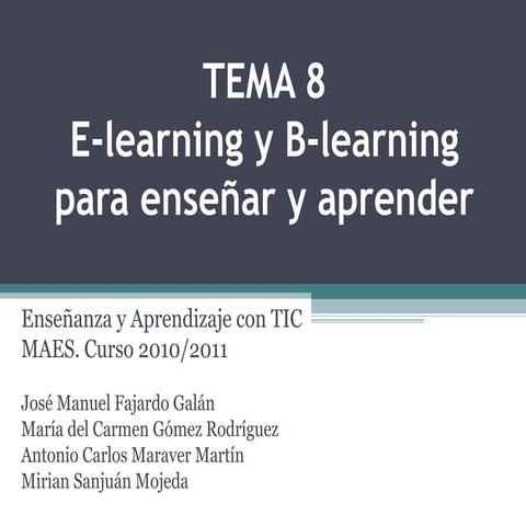 Tema8 - Elearning - Blearning