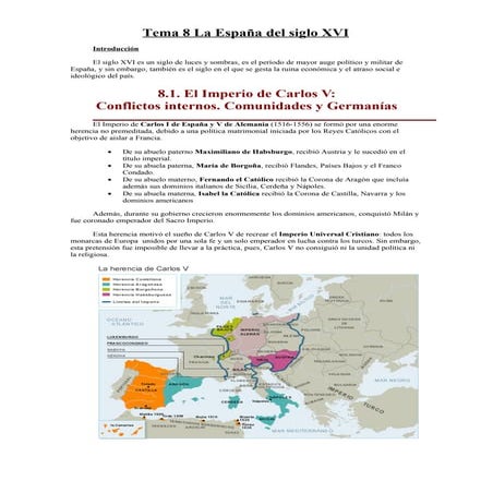 Tema 8.   La España del siglo XVI