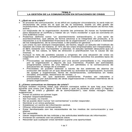 La gestión de la comunicación en situaciones de crisis