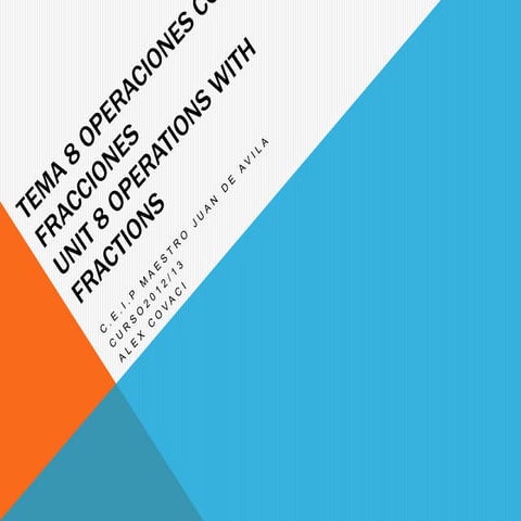 Tema 8 operaciones con fracciones