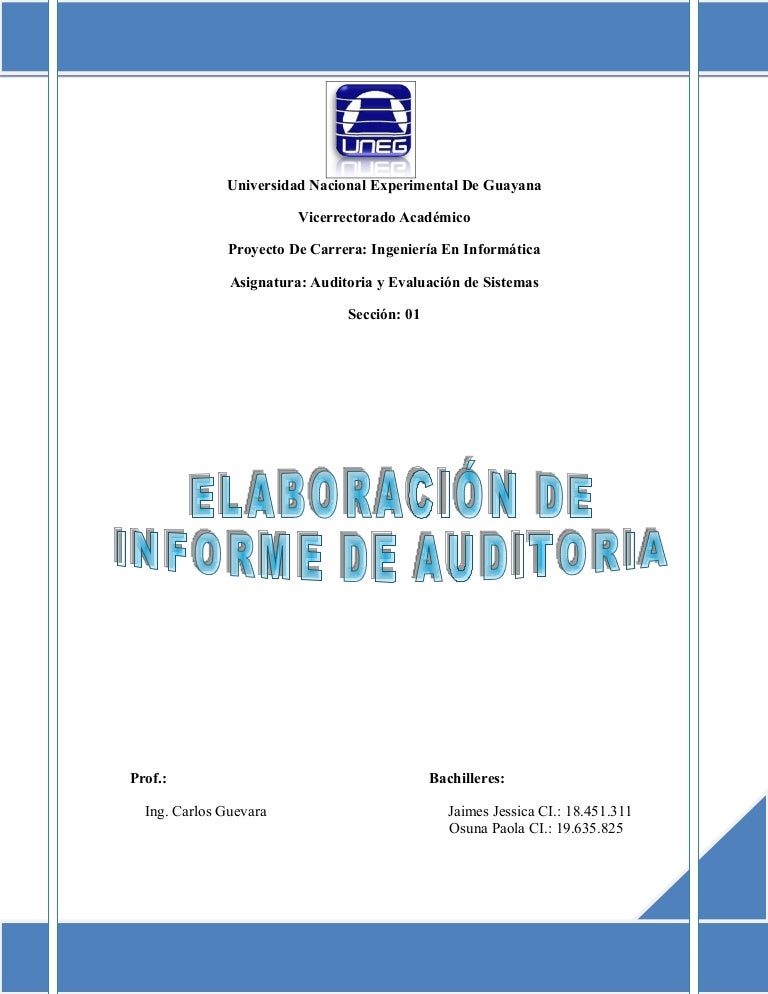 UNEGAS 2012Inf9 Elaboración del informe de auditoría