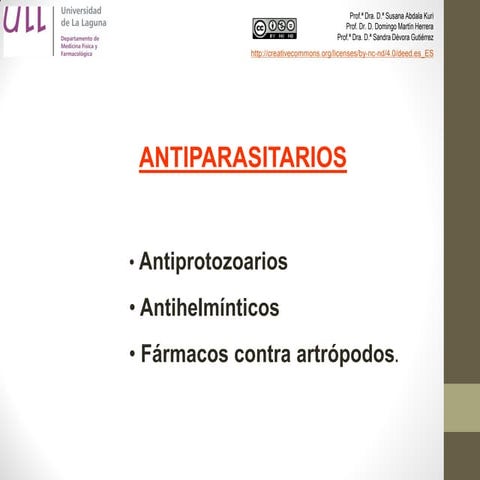 Antiparasitarios de uso humano y animal presentacion