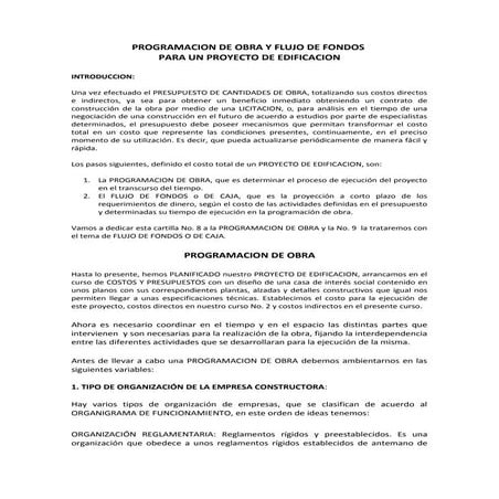 PROGRAMACION DE OBRA