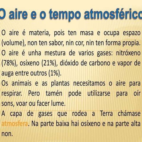Tema 9 o aire e o tempo atmosférico