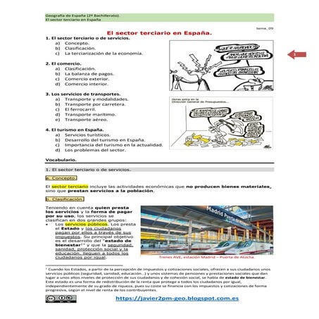 El sector terciario en España.