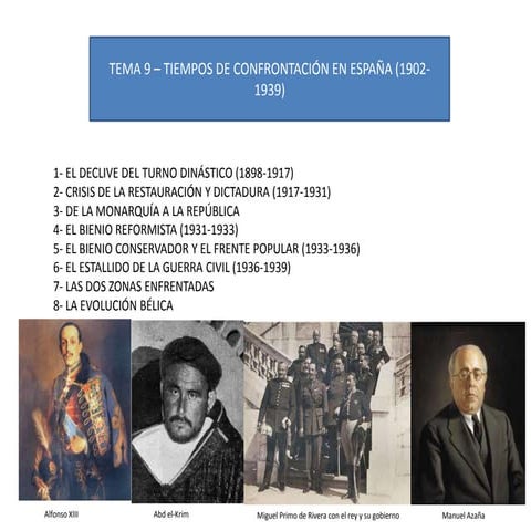 Tema 9 tiempos de confrontación en españa (1902 1939)