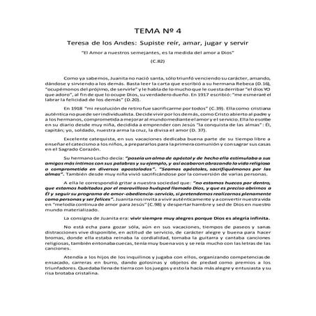 CICLASUR 2016 - Tema 4: "Teresa de Los Andes, supiste reir, amar, jugar y servir"