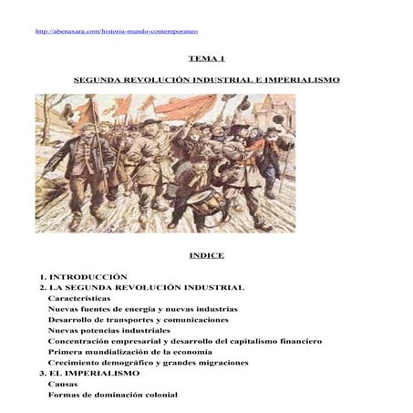 Tema Ilustrado 1 SEGUNDA REVOLUCIÓN INDUSTRIAL E IMPERIALISMO