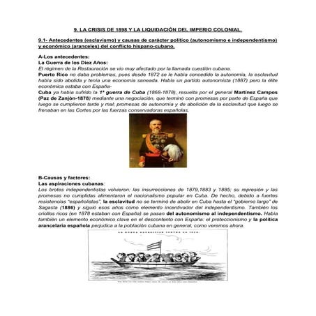 TEMA ILUSTRADO 9. LA CRISIS DE 1898 Y LA LIQUIDACIÓN DEL IMPERIO ...