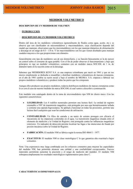 Medidores volumétricos