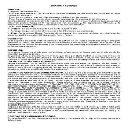 Temario a estudiar primer parcial oratoria forense
