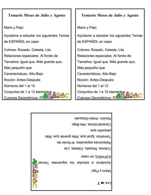 Temario  Agosto