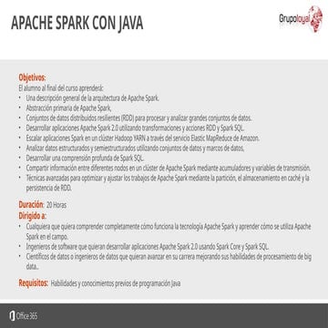 Temario Apache Spark con Java - Informatica | PPTX