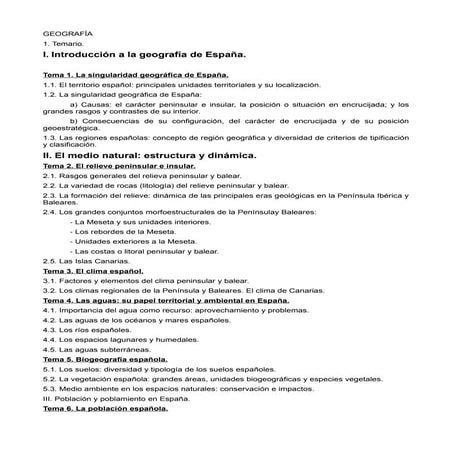 Temario geografía