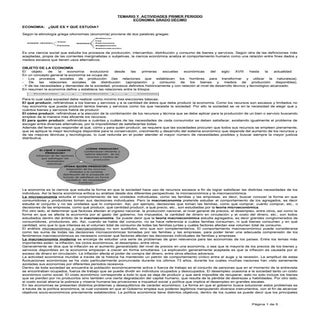 Temario p1 economia grado 10