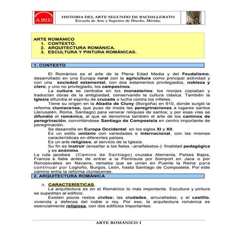 Tema Arte Románico. 