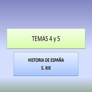 Temas 4 y 5 ESPAÑA EN EL SIGLO XIX