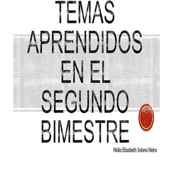 Temas aprendidos en el segundo bimestre
