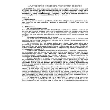 Temas examen de grado Derecho Procesal - Cristian Ureta Diaz