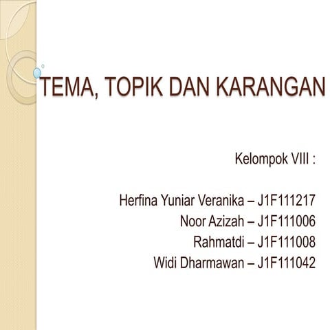 Tema, topik dan karangan