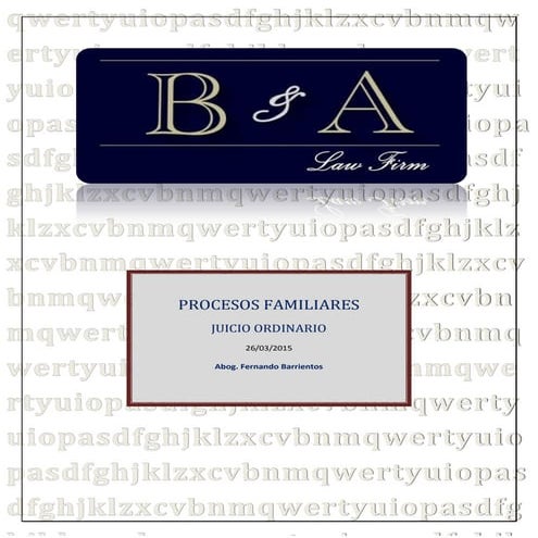 El Proceso Ordinario en el Código de las Familias