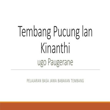 Comprehensive Guide to Tembang Macapat: Kinanthi and Pucung in Javanese ...
