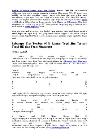 pasang togel 100 perak