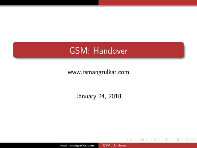 GSM: Handovers