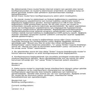 Temel Cisco Komutlari Ve Ornekler