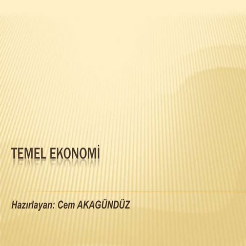 Temel Ekonomi 1