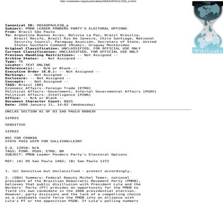 Temer e a inteligência dos EUA