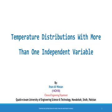 Temperature distributions with more than one independent variable