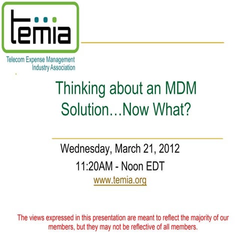 Temia Mobile Device Management Webinar 03 21-12