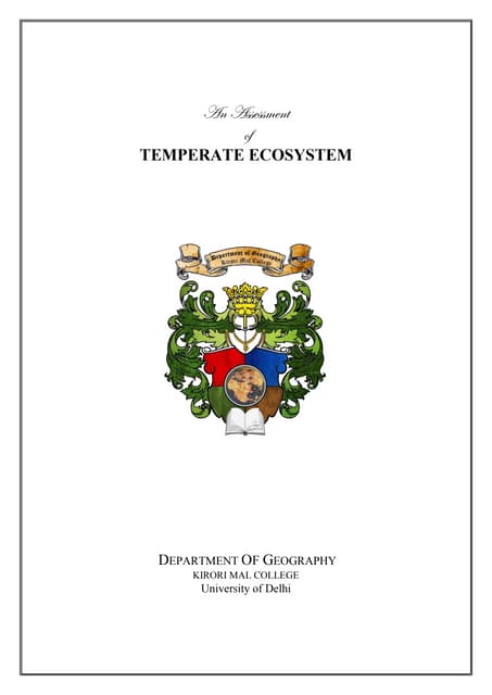 TEMPERATE ECOSYSTEM