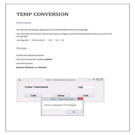 Temp conversion