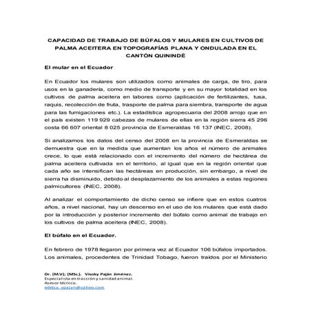 Temperatura rectal en bufalos y mulares