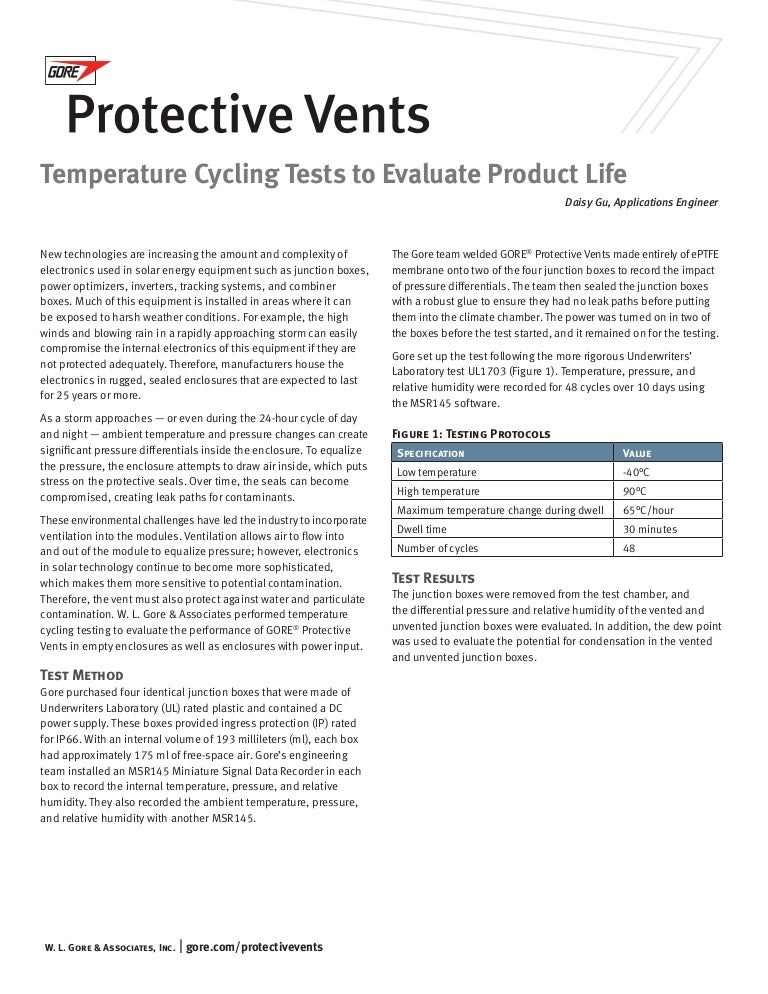 Temperature Cycling Tests